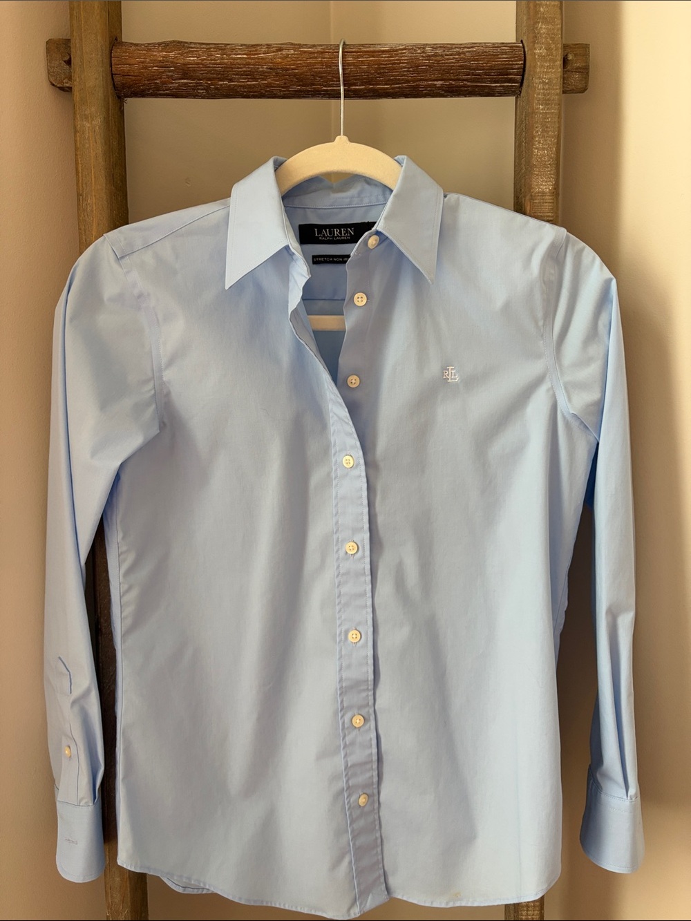 Lauren Ralph Lauren Blue Button-Up Dress Shirt
